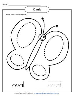 Ovals - Butterfly Geometry Worksheet