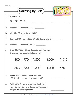 Questions: Counting by 100s Worksheet