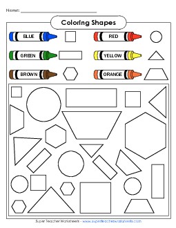 Shape Coloring Geometry Worksheet