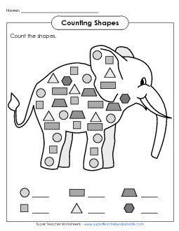 Counting Shapes Geometry Worksheet