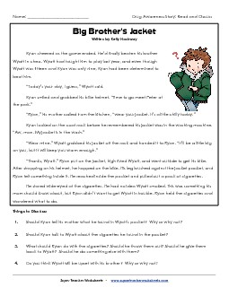 Big Brother\'s Pocket Say No To Drugs Worksheet