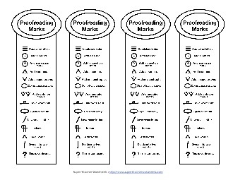 Proofreading Bookmarks - Advanced Editing Worksheet