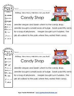 Proofreading: Candy Shop Editing Worksheet