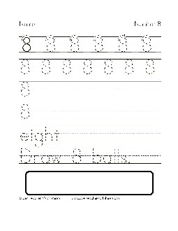 Number 8 Printing Worksheet