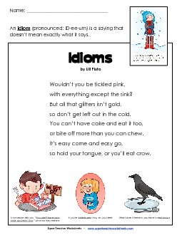 Idioms Worksheet