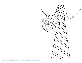 Card: Shirt and Tie Fathers Day Worksheet