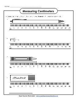 Measuring to the Nearest Centimeter #2 Free Measurement Worksheet