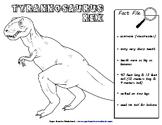 Tyrannosaurus Fact File Dinosaurs Worksheet