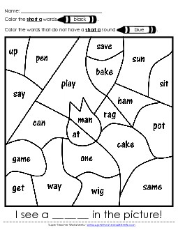 Mystery Picture: Short A Phonics Worksheet