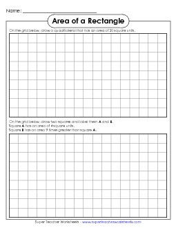 Drawing Rectangles (Area) Geometry Worksheet