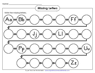 Alphabet Line (Upper and Lower Case) Worksheet