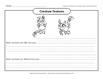 Creature Feature #2 (Primary) Compare Contrast Worksheet