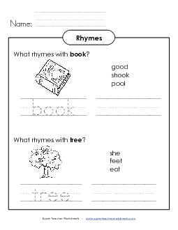 Rhyming Words 2 Rhymes Worksheet