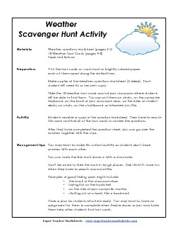 Weather Scavenger Hunt Worksheet