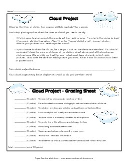 Cloud Types - Project Weather Worksheet