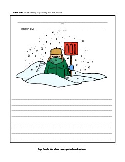 Winter Shovel Writing Storypics Worksheet