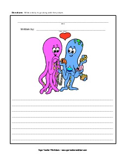 Valentine's Day - Octopus Writing Storypics Worksheet