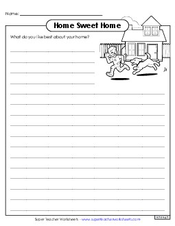 Home Sweet Home Writing Worksheet