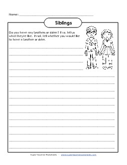 Sisters or Brothers Writing Worksheet