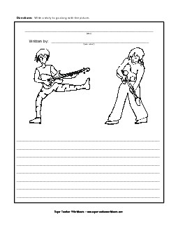 Guitar Rockers Writing Storypics Worksheet