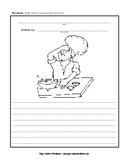 Frustrated Baker Free Writing Storypics Worksheet