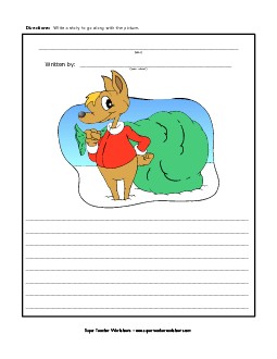 Christmas - Reindeer Sack Writing Storypics Worksheet