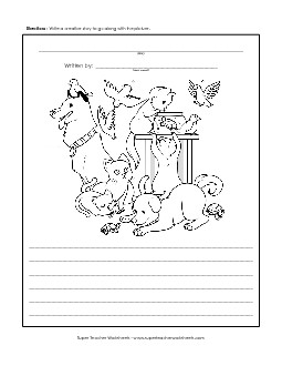 Pets, Pets, Pets Writing Storypics Worksheet