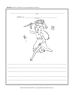 Butterfly Girl Writing Storypics Worksheet