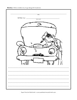 Car Guy Writing Storypics Worksheet