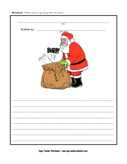 Christmas - Surprise in Santa's Bag Writing Storypics Worksheet