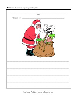 Christmas - Elf Strike Writing Storypics Worksheet