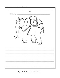 Parade Elephant Writing Storypics Worksheet