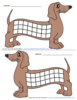 Dachshund Chart (Color) Sticker Charts Worksheet