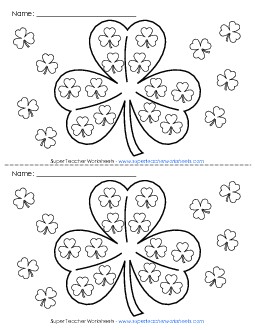 March Chart (Shamrocks) Sticker Charts Worksheet