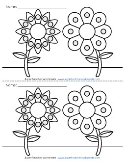 May Chart (Flowers) Sticker Charts Worksheet