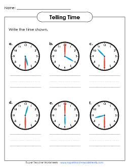 What Time Is It? Free Worksheet