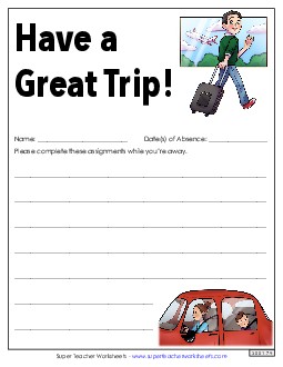 Have a Great Trip! Teachingtools Worksheet