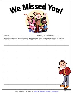 We Missed You! Teachingtools Worksheet