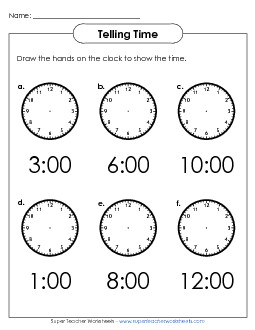 Time  Free Printable Worksheet