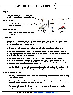 Birthday Timeline Worksheet