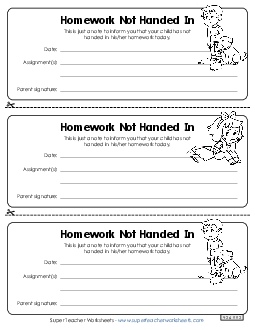 Homework Not Done Teachingtools Worksheet