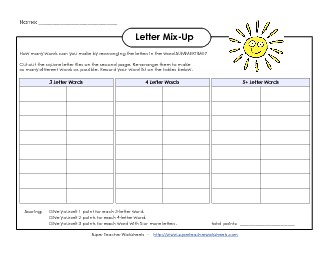 Summer Letter Mix-Up (Intermediate) Worksheet