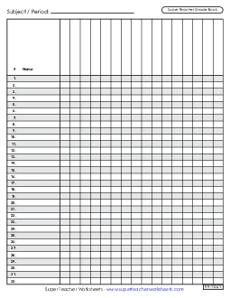 Printable Gradebook Free Teachingtools Worksheet