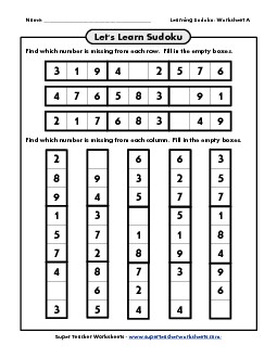 Let\'s Learn Sudoku A Free Worksheet