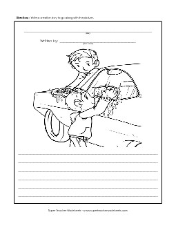 Car Wash Writing Storypics Worksheet