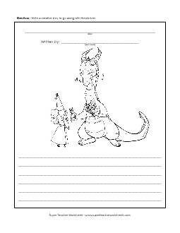 Dragon and Princess Writing Storypics Worksheet