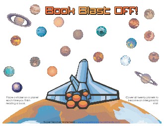 Book Blast Off Sticker Charts Worksheet