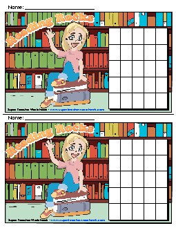 Reading Rocks Chart (Girl) Sticker Charts Worksheet