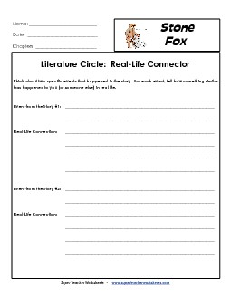 Lit Circles: Real Life Connector Books Worksheet