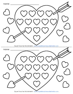 Sticker Chart (Hearts) Sticker Charts Worksheet